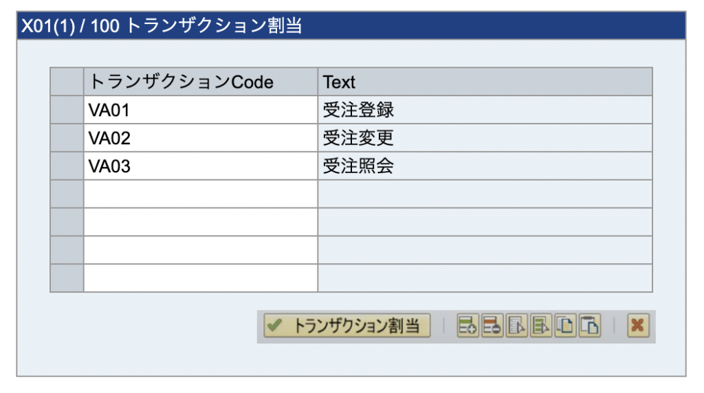 SAP メニュー 権限 ロール